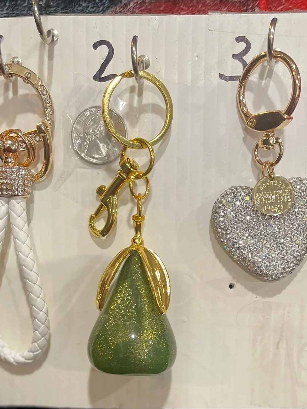 #6 Choice of 1 Large Gold Bag/Keychain Charm with Crystal & Sparkles